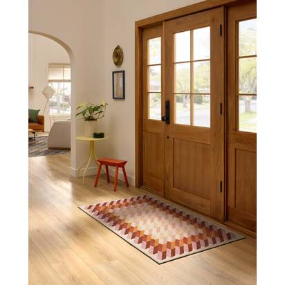 Echo Auburn Flatwoven Rug - 90 x 150 cm - Rug + Cushioned Pad System