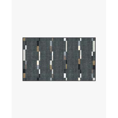 Rift Charcoal Flatwoven Rug - 90 x 150 cm - Rug + Pad System