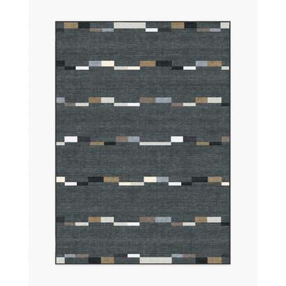 Rift Charcoal Flatwoven Rug - 150 x 215 cm - Rug + Cushioned Pad System