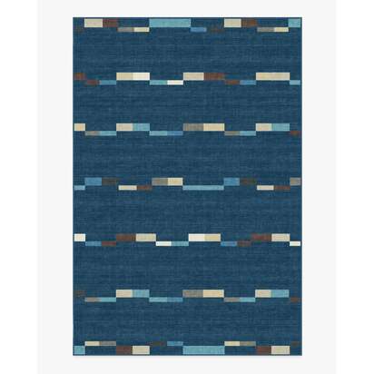 Rift Navy Flatwoven Rug - 185 x 275 cm - Rug + Pad System