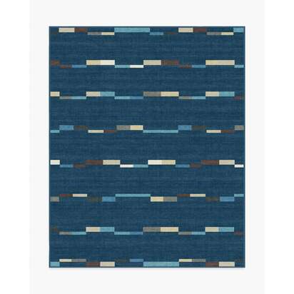 Rift Navy Flatwoven Rug - 245 x 305 cm - Rug + Cushioned Pad System