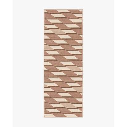 Tess Warm Brown Flatwoven Rug - 75 x 215 cm - Rug + Cushioned Pad System