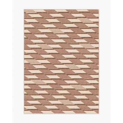 Tess Warm Brown Flatwoven Rug - 150 x 215 cm - Rug + Cushioned Pad System