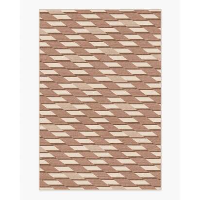 Tess Warm Brown Flatwoven Rug - 185 x 275 cm - Rug + Cushioned Pad System