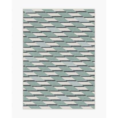 Tess Soft Teal Flatwoven Rug - 150 x 215 cm - Rug + Pad System