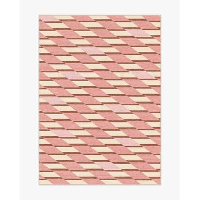 Tess Soft Pink Flatwoven Rug - 150 x 215 cm - Rug + Pad System