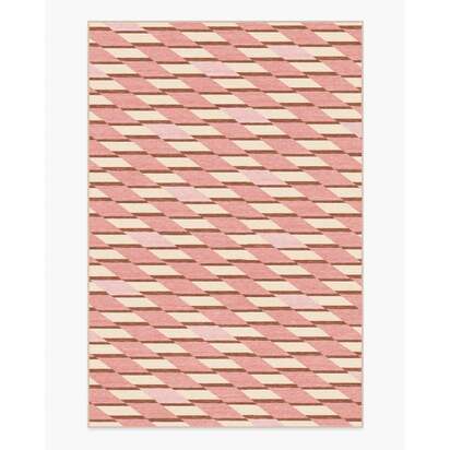 Tess Soft Pink Flatwoven Rug - 185 x 275 cm - Rug + Pad System