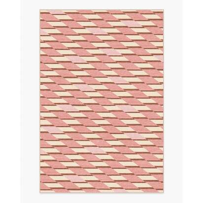 Tess Soft Pink Flatwoven Rug - 200 x 290 cm - Rug + Pad System