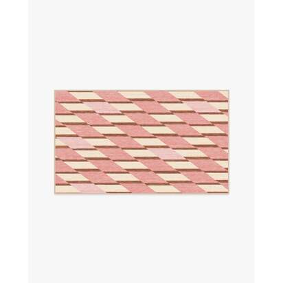 Tess Soft Pink Flatwoven Rug - 90 x 150 cm - Rug + Cushioned Pad System
