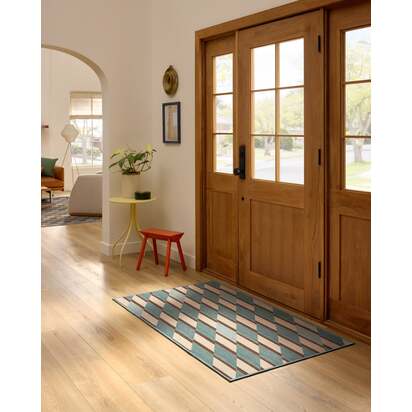 Tess Slate Blue Flatwoven Rug - 150 x 215 cm - Rug + Pad System