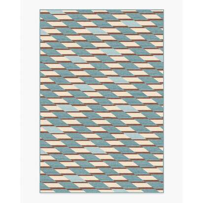 Tess Slate Blue Flatwoven Rug - 200 x 290 cm - Rug + Pad System