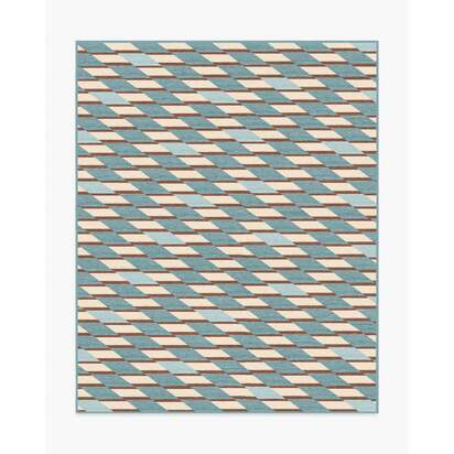Tess Slate Blue Flatwoven Rug - 245 x 305 cm - Rug + Pad System
