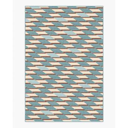 Tess Slate Blue Flatwoven Rug - 185 x 275 cm - Rug + Cushioned Pad System