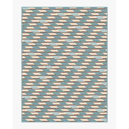 Tess Slate Blue Flatwoven Rug - 275 x 365 cm - Rug + Cushioned Pad System