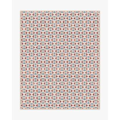 Orana Red & Light Blue Flatwoven Rug - 245 x 305 cm - Rug + Pad System