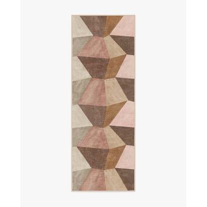 Rhea Beige Flatwoven Rug - 75 x 215 cm - Rug + Cushioned Pad System
