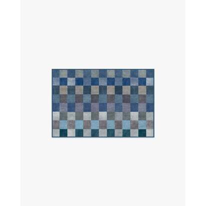Flux Blue Flatwoven Rug - 60 x 90 cm - Rug + Pad System