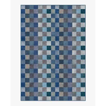 Flux Blue Flatwoven Rug - 185 x 275 cm - Rug + Cushioned Pad System