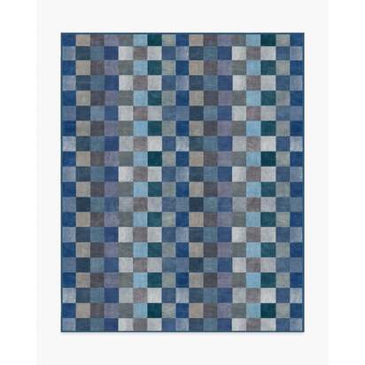 Flux Blue Flatwoven Rug - 245 x 305 cm - Rug + Cushioned Pad System