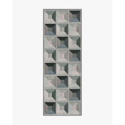 Hedra Grey Flatwoven Rug - 75 x 215 cm - Rug + Pad System