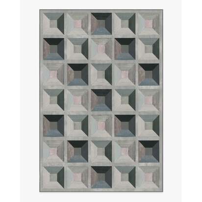 Hedra Grey Flatwoven Rug - 185 x 275 cm - Rug + Pad System