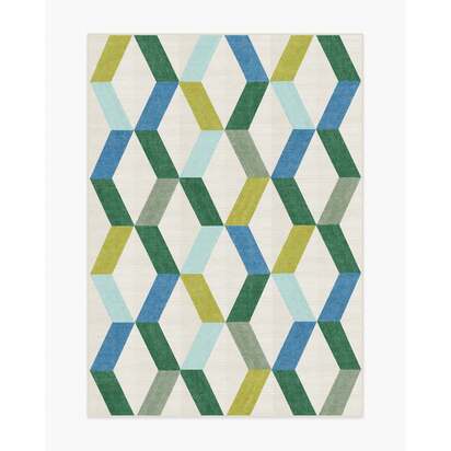 Kya Teal Flatwoven Rug - 150 x 215 cm - Rug + Cushioned Pad System