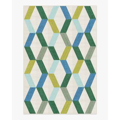 Kya Teal Flatwoven Rug - 185 x 275 cm - Rug + Cushioned Pad System