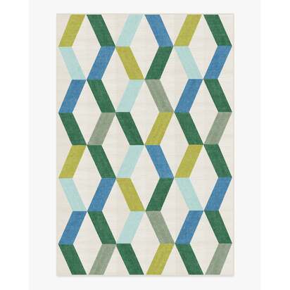 Kya Teal Flatwoven Rug - 200 x 290 cm - Rug + Cushioned Pad System
