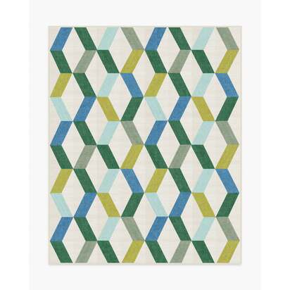 Kya Teal Flatwoven Rug - 245 x 305 cm - Rug + Cushioned Pad System