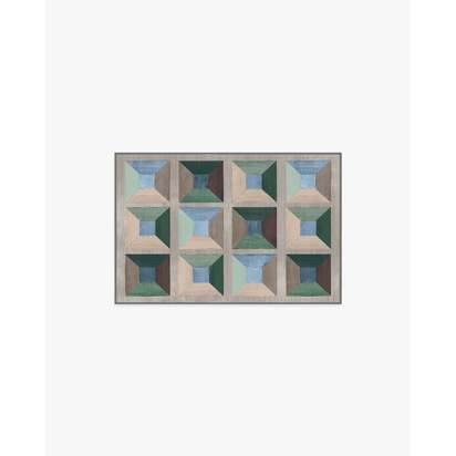 Hedra Soft Teal Flatwoven Rug - 60 x 90 cm - Rug + Pad System