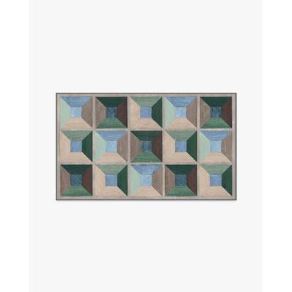 Hedra Soft Teal Flatwoven Rug - 90 x 150 cm - Rug + Pad System