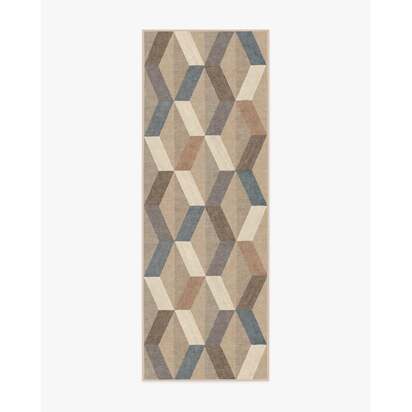 Kya Beige Flatwoven Rug - 75 x 215 cm - Rug + Cushioned Pad System