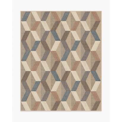 Kya Beige Flatwoven Rug - 245 x 305 cm - Rug + Cushioned Pad System