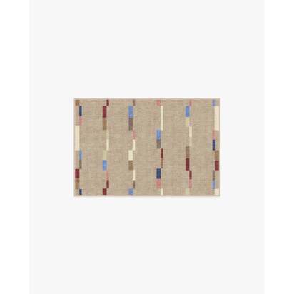 Rift Taupe Flatwoven Rug - 60 x 90 cm - Rug + Cushioned Pad System