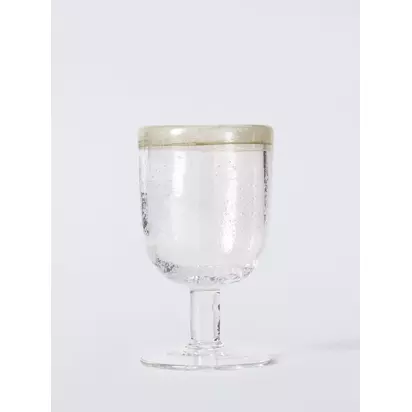 John Lewis Bubble Colour Rim Wine Glass, 260ml, Green Multi | H14 x W8 x D8cm