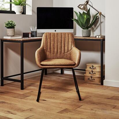 Sheffield Office Faux Leather Chair - Tan with Black Legs