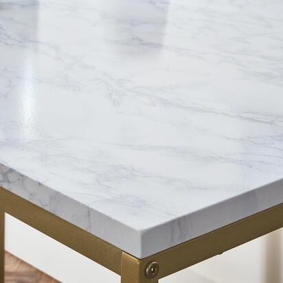 Jay Marble Effect Coffee Table - Gold Frame