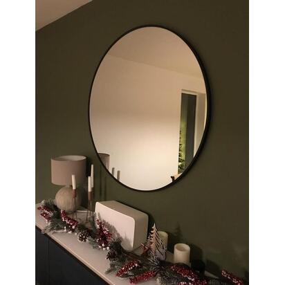 Marbury 100cm Metal Round Mirror - Black