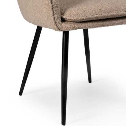 Dolly Boucle Accent Chair - Black Legs