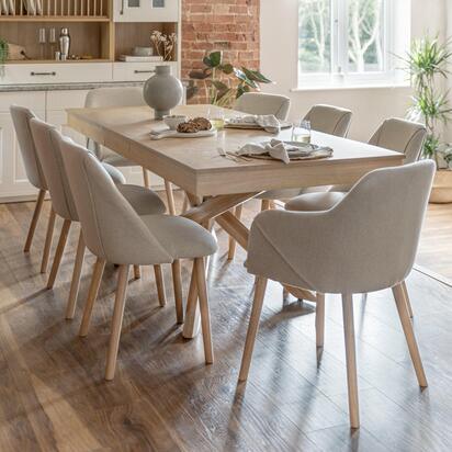 Amelia Whitewash Wood Dining Table - Extendable