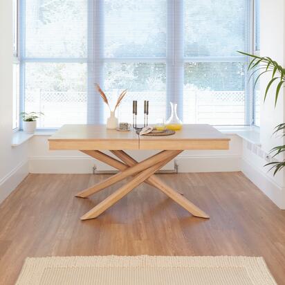 Amelia Whitewash Wood Dining Table - Extendable