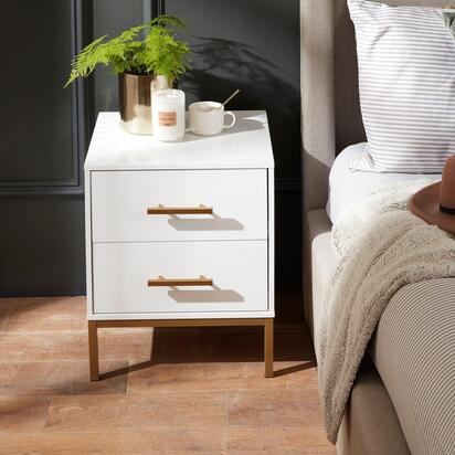 Marie Bedside Table - White