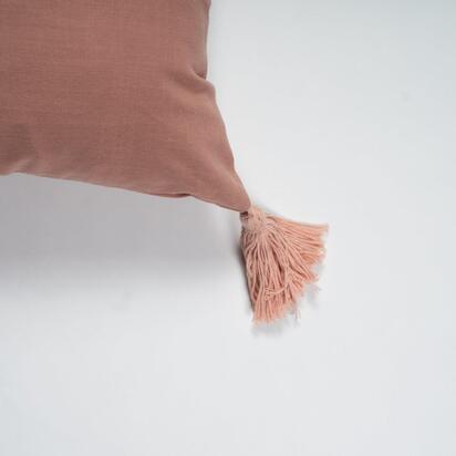 Otura 45x45cm Tasseled Cushion Cover - Blush Pink