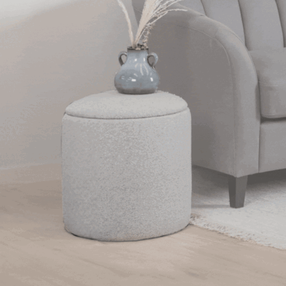 Abigail Storage Pouffe/Footstool - Dove Grey