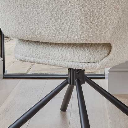 Parker Boucle Office Swivel Chair -  Black Metal Legs