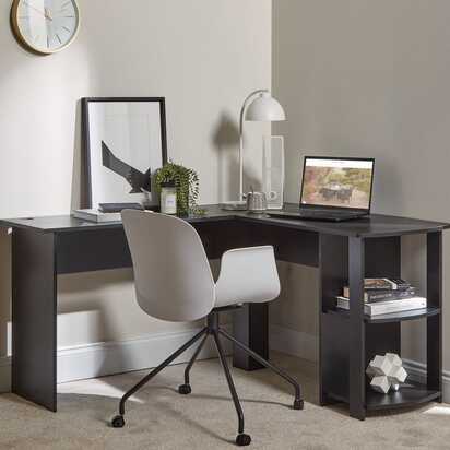 Logan Office Swivel Chair - White with Black Legs