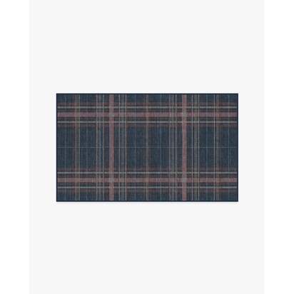 Beckett Navy Flatwoven Rug - 90 x 150 cm - Rug + Pad System