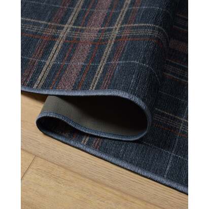 Beckett Navy Flatwoven Rug - 90 x 150 cm - Rug + Pad System