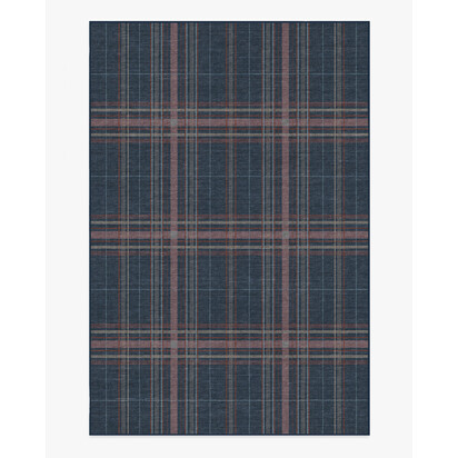 Beckett Navy Flatwoven Rug - 185 x 275 cm - Rug + Cushioned Pad System