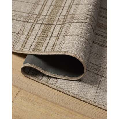 Beckett Neutral Flatwoven Rug - 185 x 275 cm - Rug + Cushioned Pad System